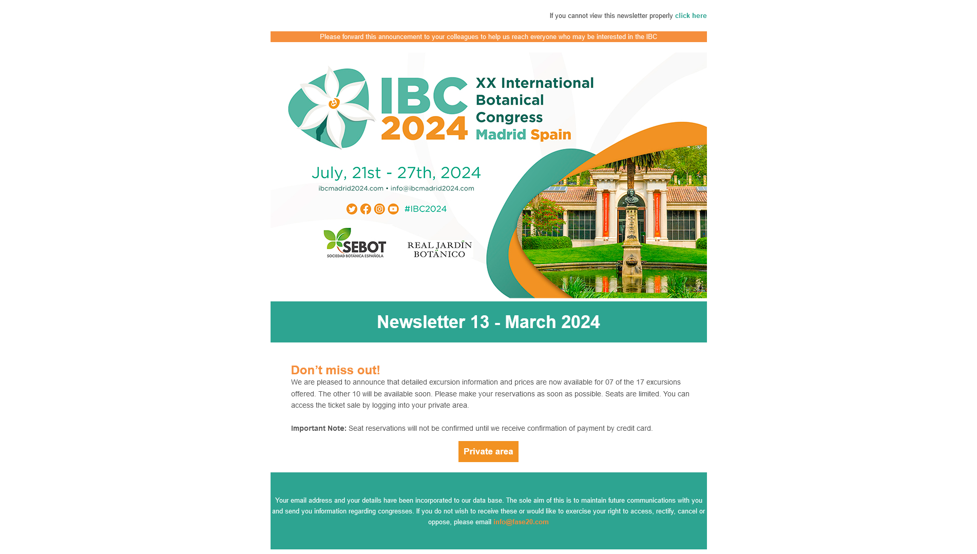 XX INTERNATIONAL BOTANICAL CONGRESS MADRID 2024 - Newsletter 13