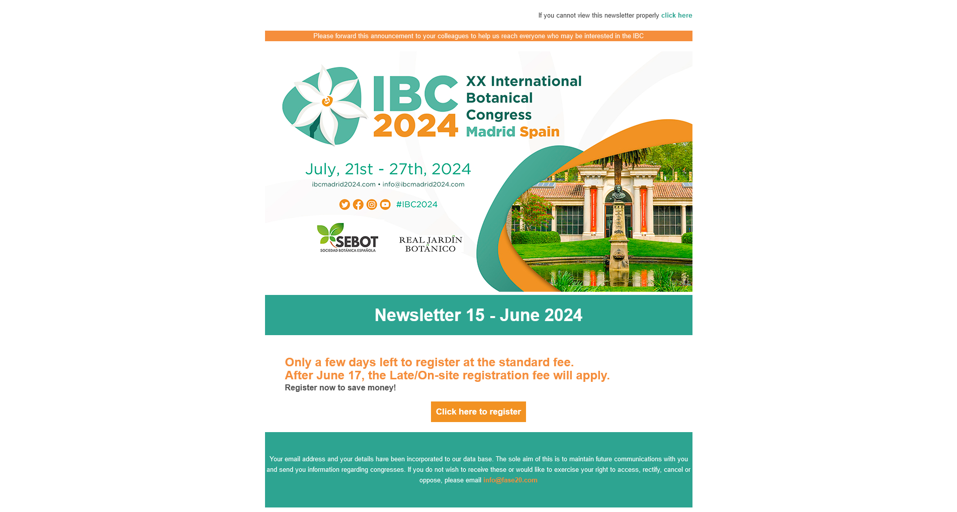 XX INTERNATIONAL BOTANICAL CONGRESS MADRID 2024 - Newsletter 15