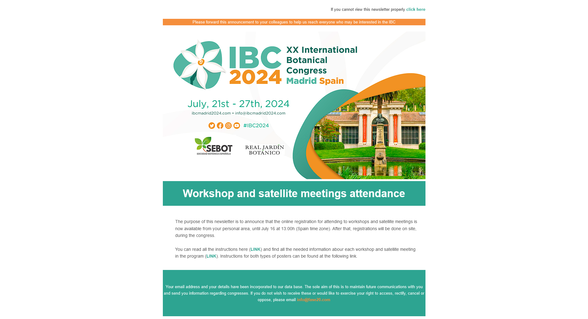 XX INTERNATIONAL BOTANICAL CONGRESS MADRID 2024 - Newsletter 19